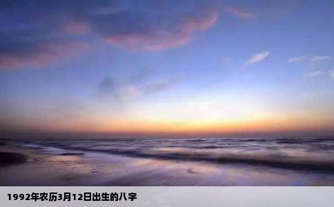 1992年农历3月12日出生的八字