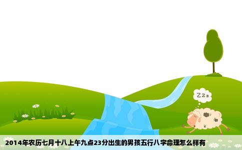 2014年农历七月十八上午九点23分出生的男孩五行八字命理怎么样有