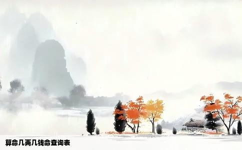 算命几两几钱命查询表