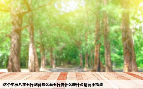 这个生辰八字五行测算怎么看五行属什么缺什么请高手指点