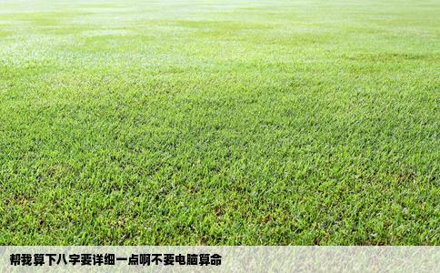 帮我算下八字要详细一点啊不要电脑算命