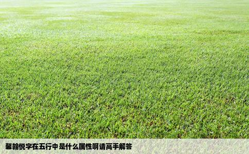 馨翰悦字在五行中是什么属性啊请高手解答