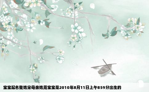 宝宝起名我姓宋母亲姓周宝宝是2010年8月11日上午859分出生的