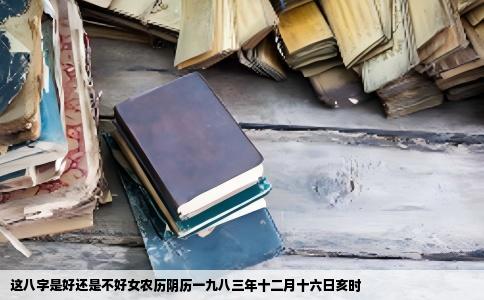 这八字是好还是不好女农历阴历一九八三年十二月十六日亥时