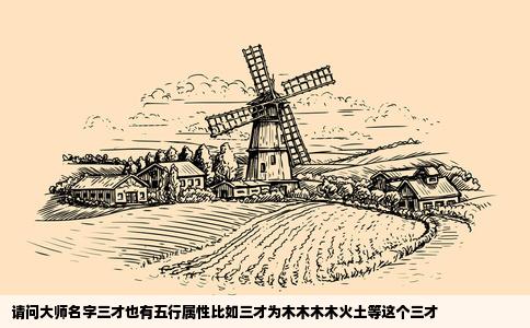 请问大师名字三才也有五行属性比如三才为木木木木火土等这个三才