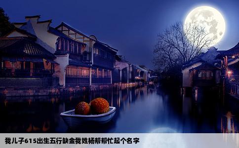 我儿子615出生五行缺金我姓杨帮帮忙起个名字