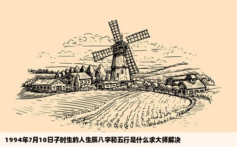 1994年7月10日子时生的人生辰八字和五行是什么求大师解决
