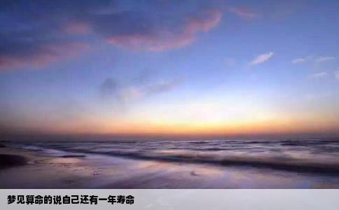 梦见算命的说自己还有一年寿命