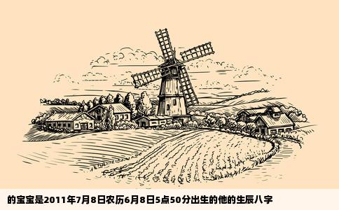 的宝宝是2011年7月8日农历6月8日5点50分出生的他的生辰八字