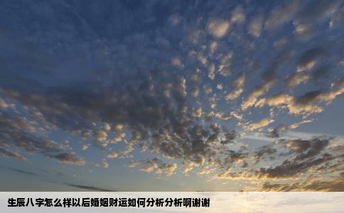 生辰八字怎么样以后婚姻财运如何分析分析啊谢谢