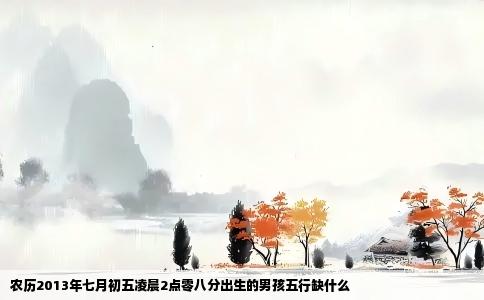农历2013年七月初五凌晨2点零八分出生的男孩五行缺什么