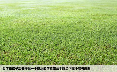 哲字给孩子起名搭配一个属水的字希望高手指点下做个参考谢谢