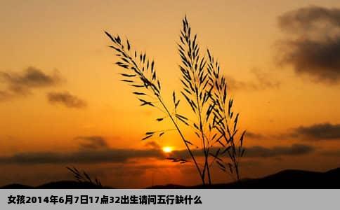 女孩2014年6月7日17点32出生请问五行缺什么