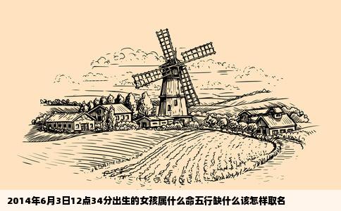 2014年6月3日12点34分出生的女孩属什么命五行缺什么该怎样取名