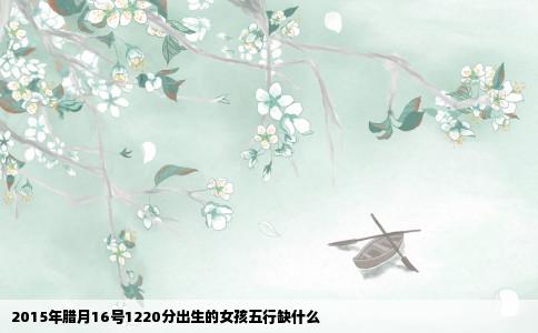 2015年腊月16号1220分出生的女孩五行缺什么