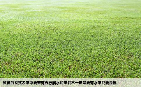姓黄的女孩名字中要带有五行属水的字并不一定是要有水字只要是属