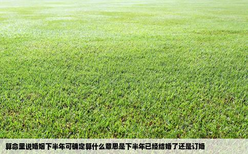 算命里说婚姻下半年可确定算什么意思是下半年已经结婚了还是订婚