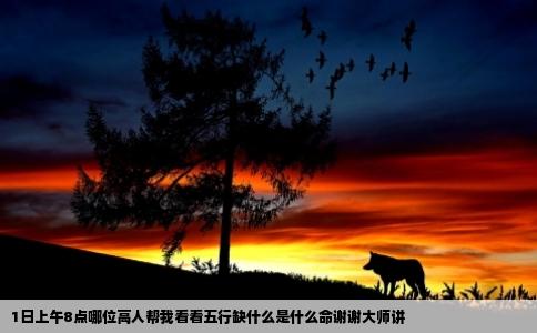 1日上午8点哪位高人帮我看看五行缺什么是什么命谢谢大师讲