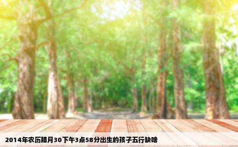 2014年农历腊月30下午3点58分出生的孩子五行缺啥