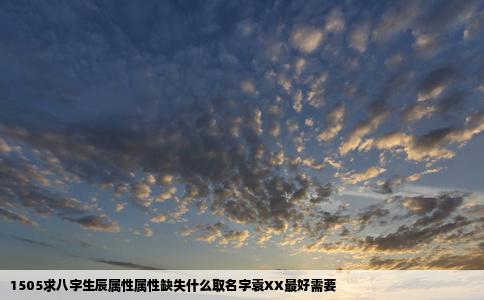 1505求八字生辰属性属性缺失什么取名字袁XX最好需要