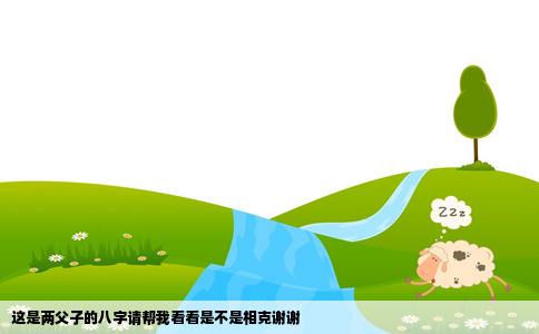 这是两父子的八字请帮我看看是不是相克谢谢