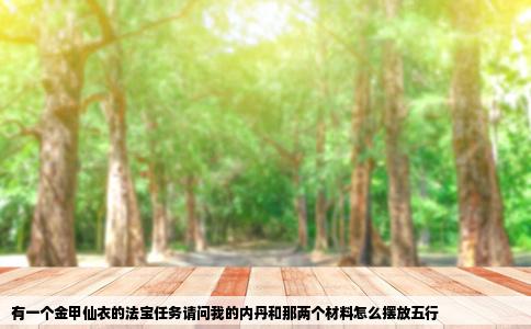 有一个金甲仙衣的法宝任务请问我的内丹和那两个材料怎么摆放五行