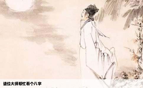 请位大师帮忙看个八字
