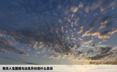 有关人生属相与出生月份是什么命运