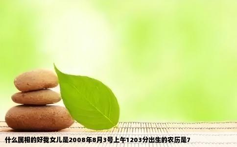 什么属相的好我女儿是2008年8月3号上午1203分出生的农历是7