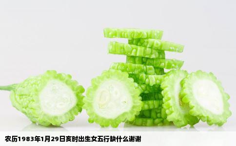 农历1983年1月29日亥时出生女五行缺什么谢谢