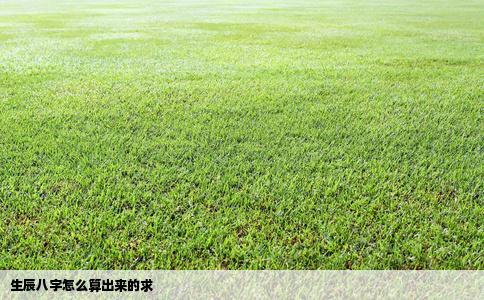 生辰八字怎么算出来的求