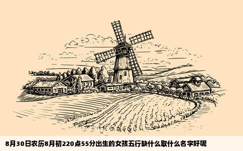 8月30日农历8月初220点55分出生的女孩五行缺什么取什么名字好呢