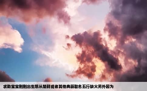 求助宝宝刚刚出生想从楚辞或者其他典籍取名五行缺火另外因为