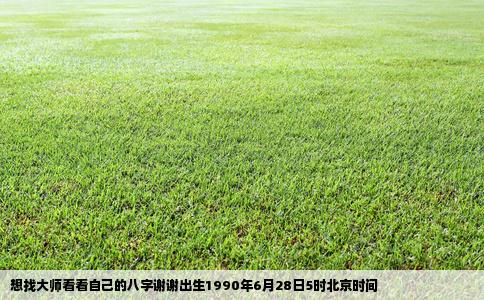 想找大师看看自己的八字谢谢出生1990年6月28日5时北京时间