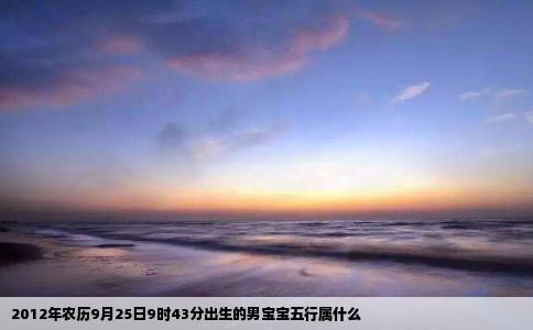 2012年农历9月25日9时43分出生的男宝宝五行属什么