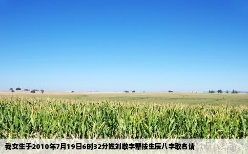 我女生于2010年7月19日6时32分姓刘敬字辈按生辰八字取名请
