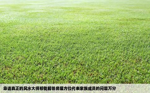 急请真正的风水大师帮我解答房屋方位代表家族成员的问题万分