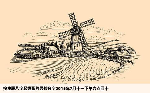 按生辰八字起姓张的男孩名字2015年7月十一下午六点四十