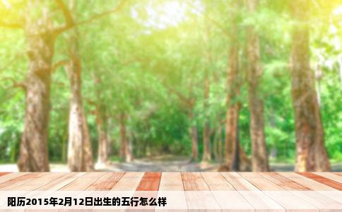 阳历2015年2月12日出生的五行怎么样
