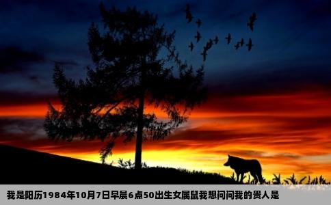 我是阳历1984年10月7日早晨6点50出生女属鼠我想问问我的贵人是