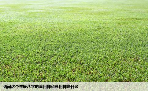 请问这个生辰八字的喜用神和忌用神是什么