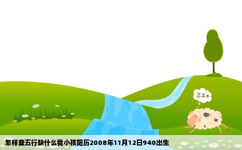 怎样查五行缺什么我小孩阳历2008年11月12日940出生