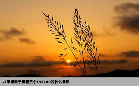 八字里天干里有三个135740是什么意思