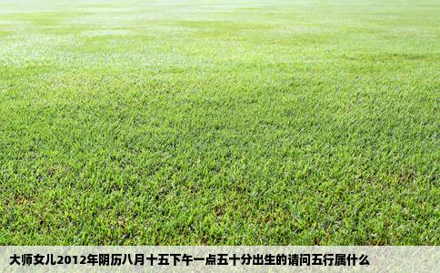 大师女儿2012年阴历八月十五下午一点五十分出生的请问五行属什么