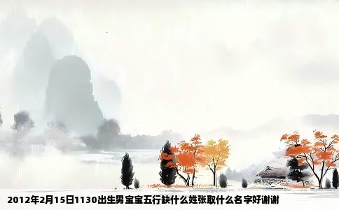 2012年2月15日1130出生男宝宝五行缺什么姓张取什么名字好谢谢