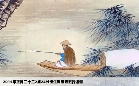 2015年正月二十二2点24分出生男宝查五行谢谢