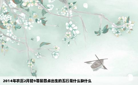 2014年农历2月初9零晨四点出生的五行是什么缺什么