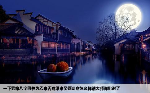 一下男命八字四柱为乙未丙戍甲申癸酉此命怎么样请大师详批谢了