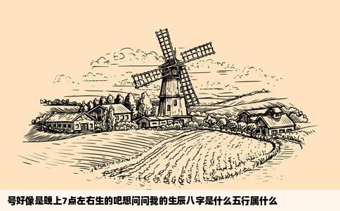 号好像是晚上7点左右生的吧想问问我的生辰八字是什么五行属什么
