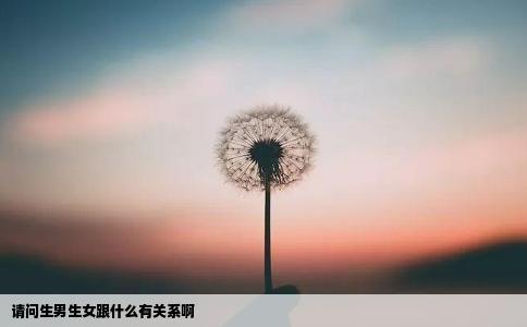 请问生男生女跟什么有关系啊